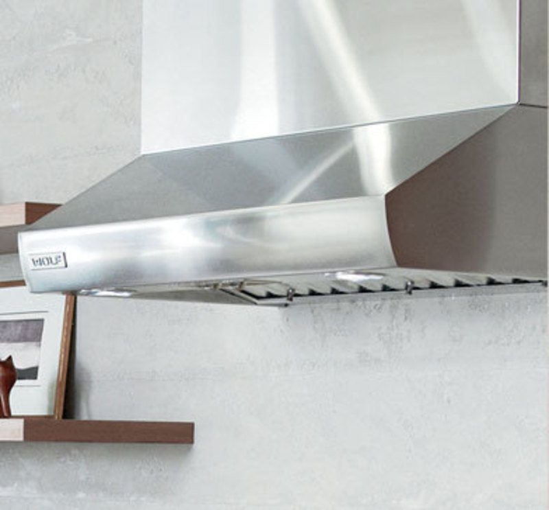 Wolf Appliance, Inc.: E Series Built-In Wall Ovens, Unframed Door Style Overhead oven hood fabricated with stainless steel