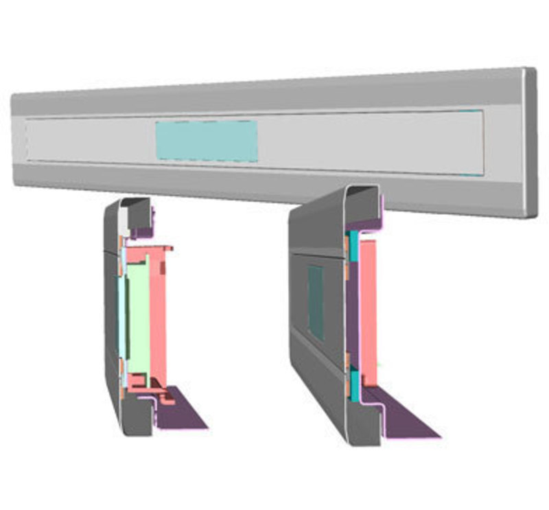 Wolf Appliance, Inc.: E Series Built-In Wall Ovens, Framed Door Style SolidWorks cut away showing how the internal electronics fit into the oven