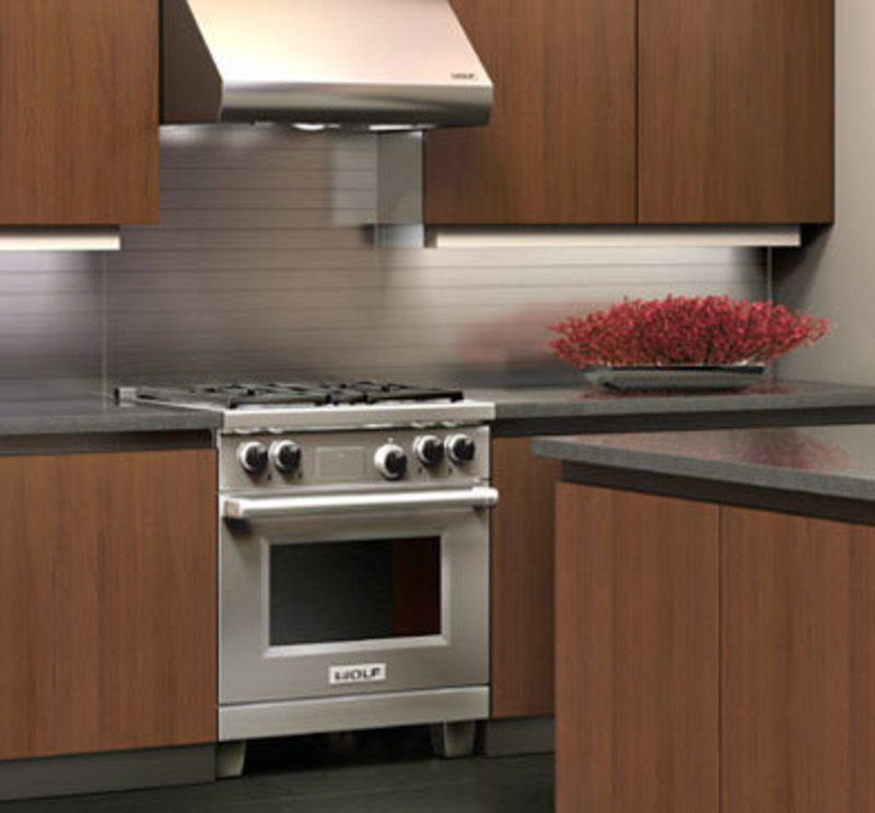Wolf Appliance, Inc.: Dual Fuel Range, 30-inch In context view of the dual fuel range installed into a kitchen counter