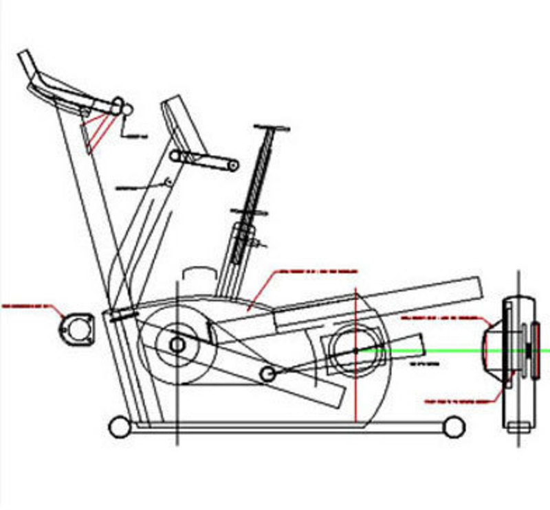 Schematic elevation view of the adjustable areas on the C846