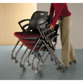 Image showing a user pushing a stack of Get Set Chairs