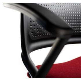Detail view showing the dot pattern on the back rest of the Get Set chair