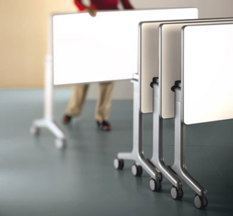 Allsteel Inc.: Get Set Table Folded Get Set tables nested together for storage