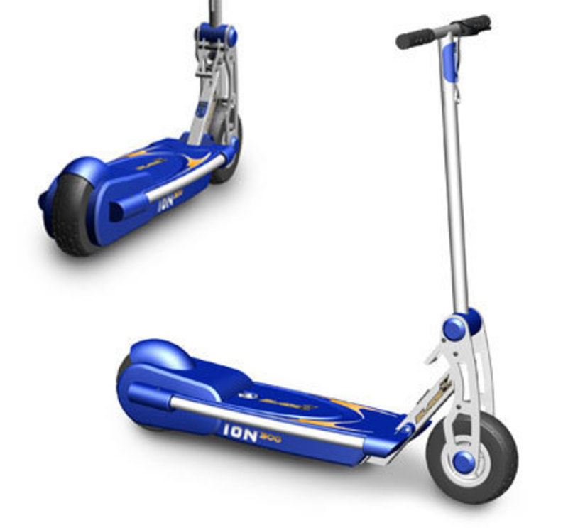 Bladez, Inc.: ION 350 Electric Scooter Front and rear three quarters view of the ION 350 Scooter