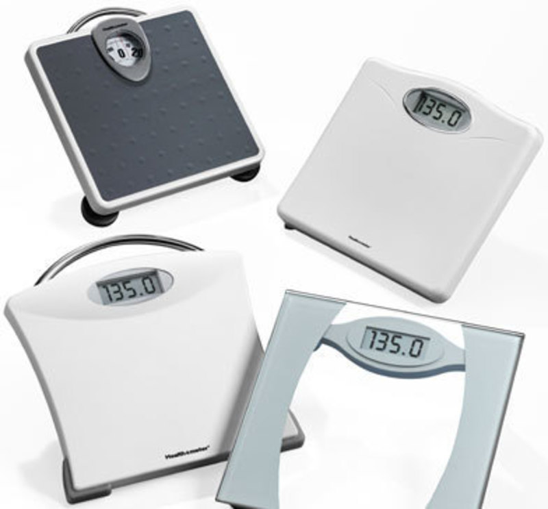 Collage of different bathroom scale designs and styles