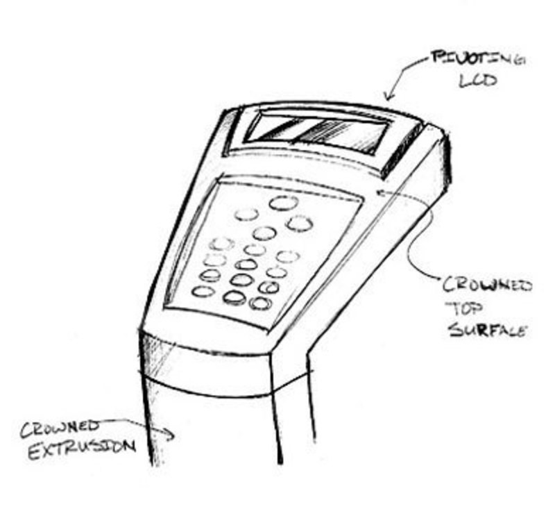 Concept sketch showing the potential design of the digital readout and control panel