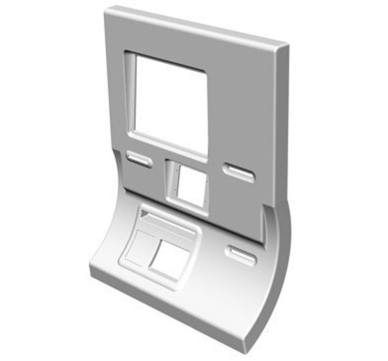 SolidWorks model of the front facing of the Casion Transaction Kiosk
