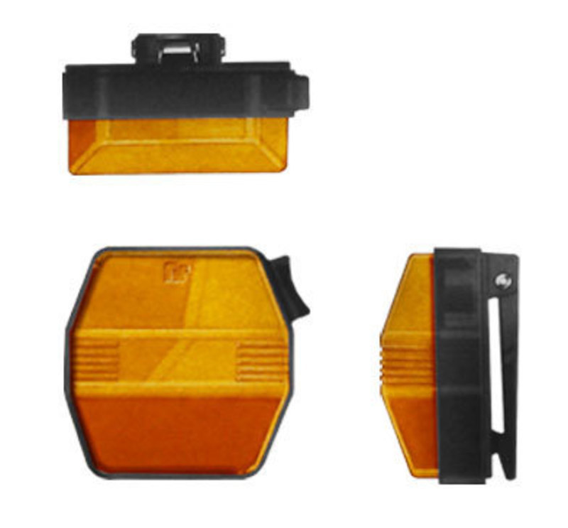 Front, top and side views of the protect-a-lite