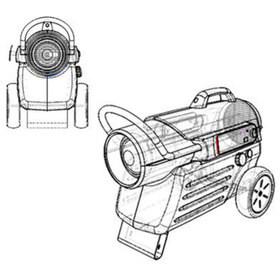 Transparent line drawing view of the Dyna-Glo Delux heater