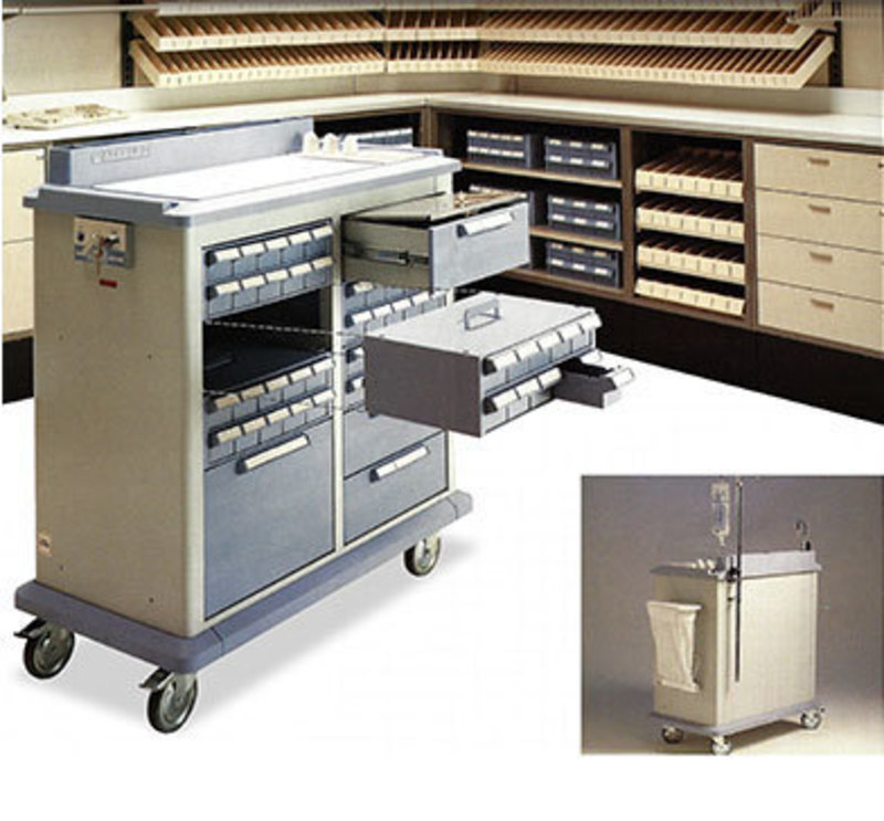 Image showing how modular units can be installed into the large medical cart