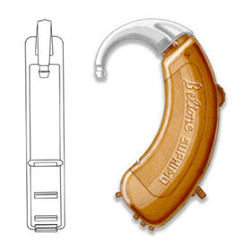 Concept rendering for an early design for the Lyric hearing aid showing side and front views