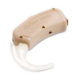 Three quarters front view of the Lyric hearing aid final production version