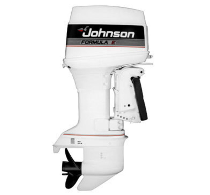 Side view of the Johnson boat motor