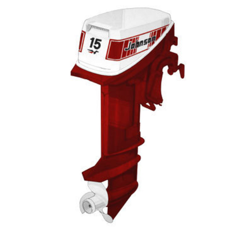Concept rendering for an outboard boat motor in red