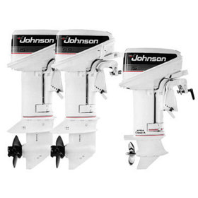 Image showing three available sizes of Johnson Boat motors