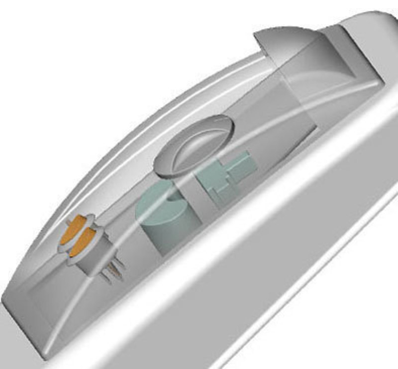 Close up view of the SolidWorks model's control panel
