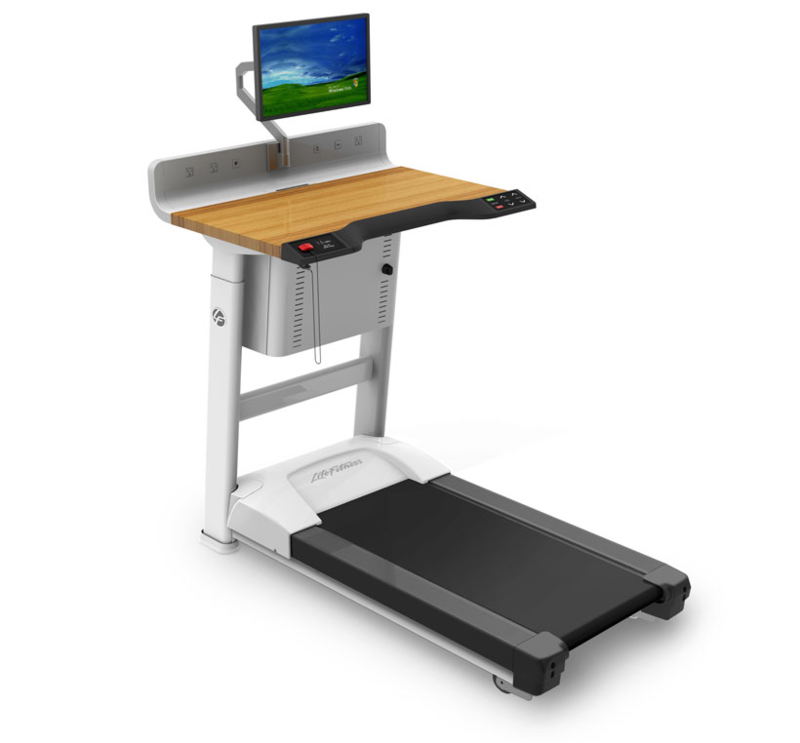 Three quarters front view of the InMovement TreadMill Desk