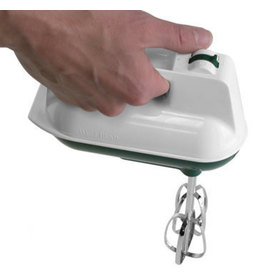 West bend Hand Mixer in a user's hand showing control accessibility