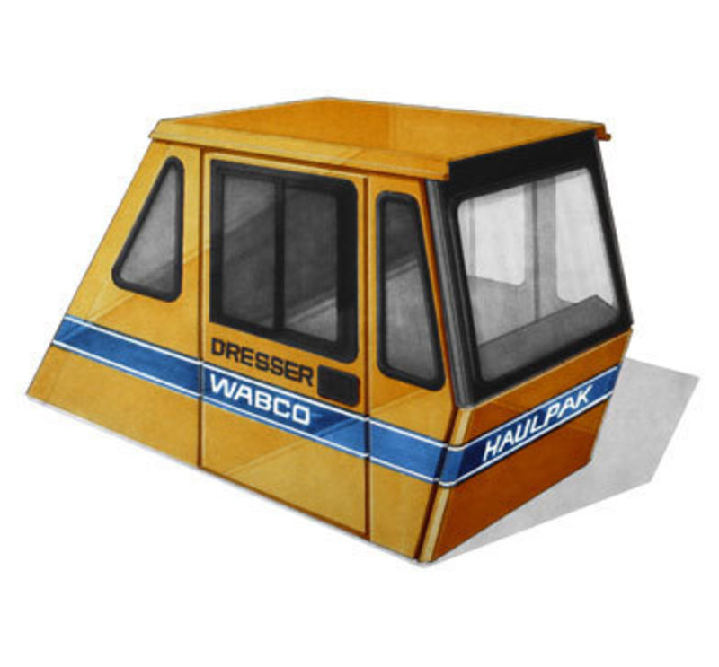 Three quarters front concept view of the cab for the Komatsu Dump truck