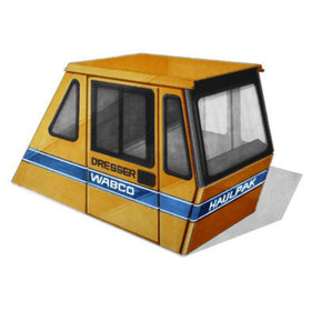 Three quarters front concept view of the cab for the Komatsu Dump truck