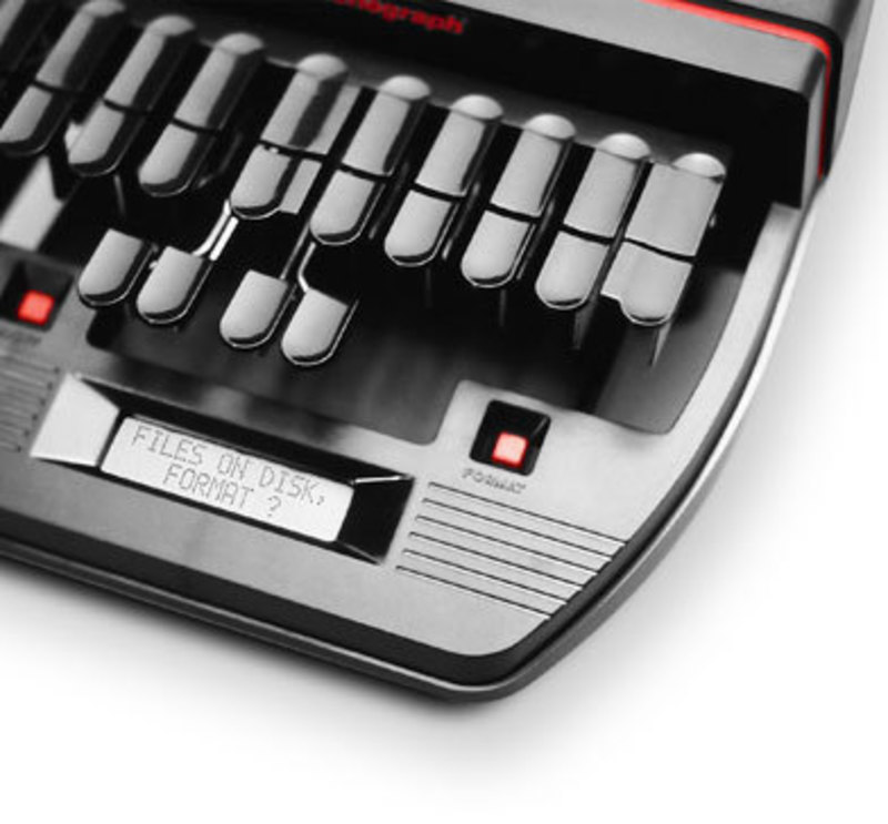 Close up view of the keys on the smart writer court reporter