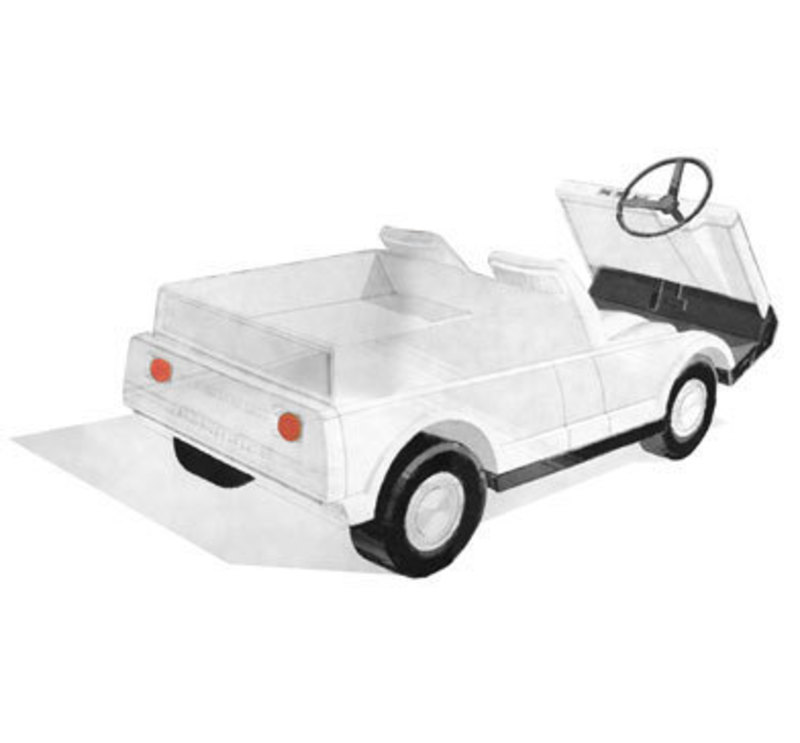 Rear view of a concept for the Cushman utility vehicle