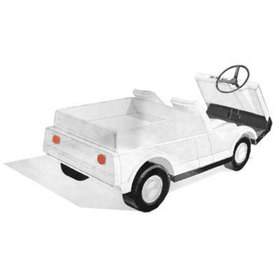Rear view of a concept for the Cushman utility vehicle