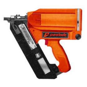 Side view of an initial design for the Paslode Impulse in orange
