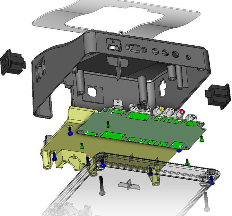 SolidWorks exploded view of the Auto-Sensing Remote Jack Pack