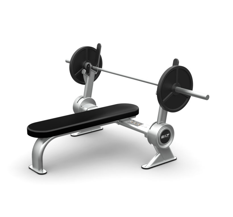Front three quarters view of the BILT Flat weight bench