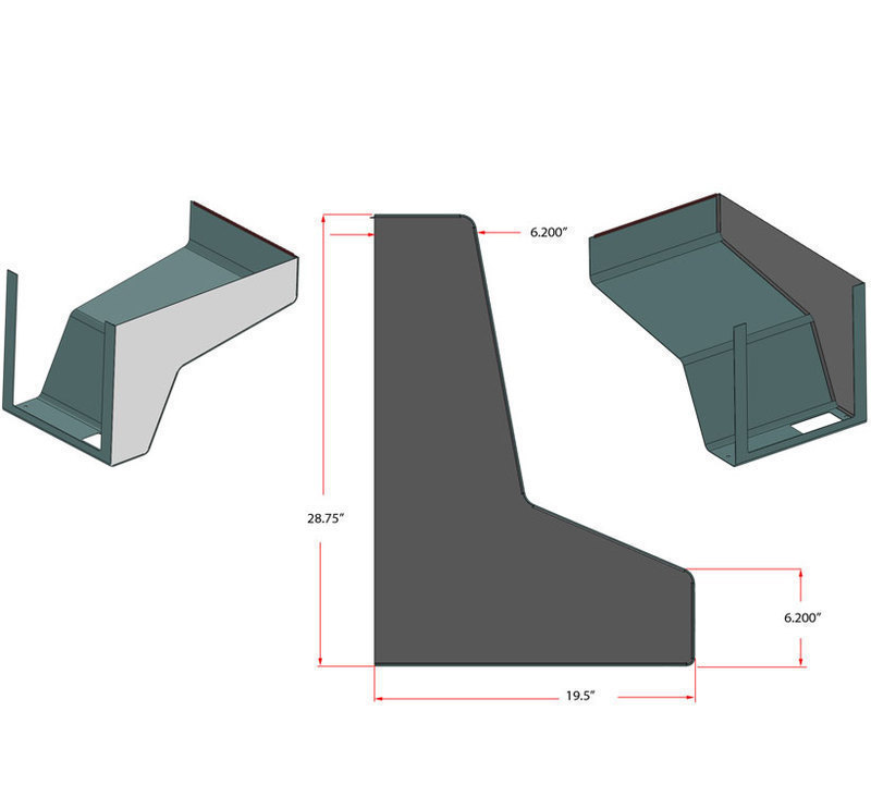 Owl Nanosorter rear shroud design with dimension details from SolidWorks