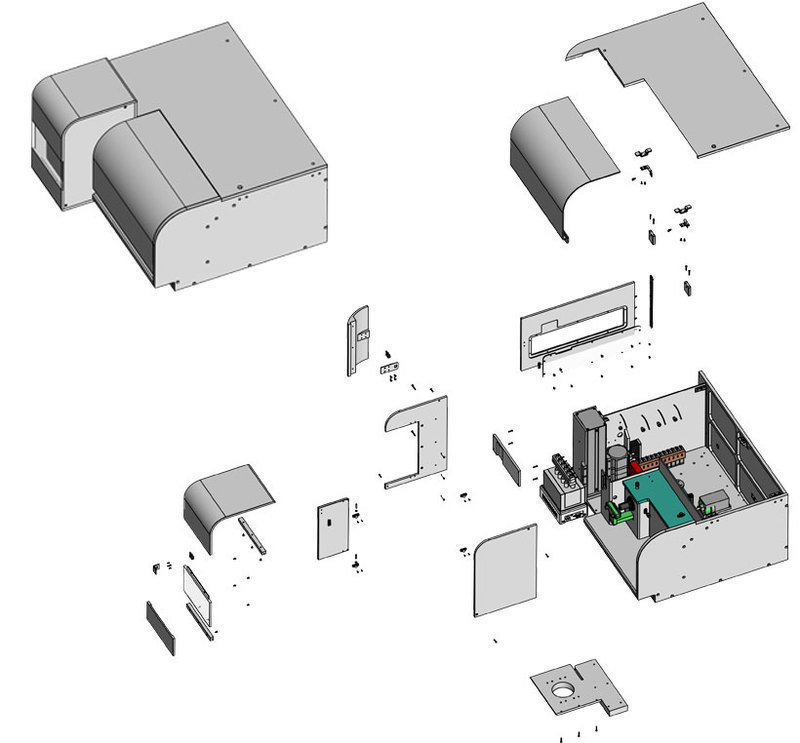 Exploded view of the LifeScale enclosure from SolidWorks