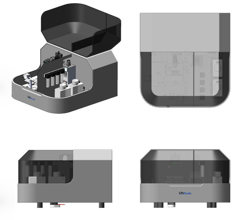 Affinity Biosensors: LifeScale® 2015 Standard four-view of the initial design for the Lifescale 2015