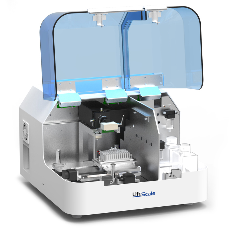 Affinity Biosensors: LifeScale® 2015 Three-quarters front view of the Lifescale 2015 with both access doors open