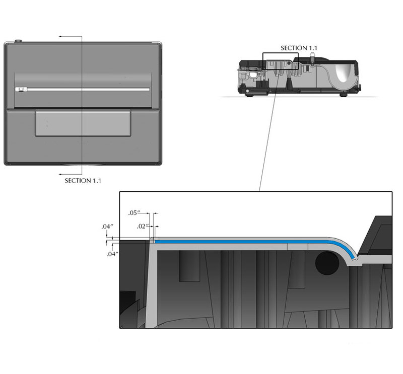 PolyScience: 200 Series Vacuum Sealing System 200 Series Vacuum Sealing System section view