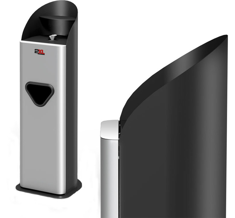 2XL Corporation: Guardian Gym Wipe Dispenser Perspective and side views of the wipe dispeser