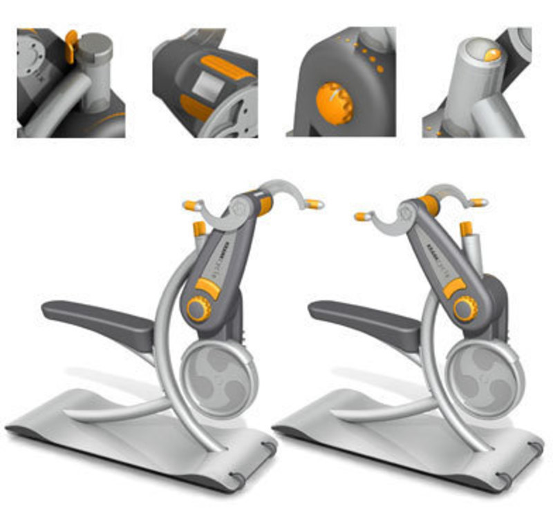 Collage of images showing how the Krankcycle can be adjusted