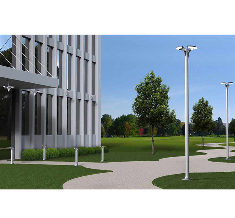 Sternberg Lighting: Sternberg Outdoor Lighting Rendering showing the selected concept in a daytime outdoor setting