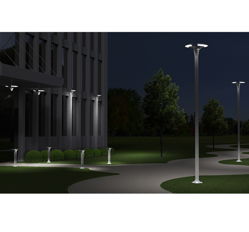 Rendering showing the selected concept in a nighttime outdoor setting