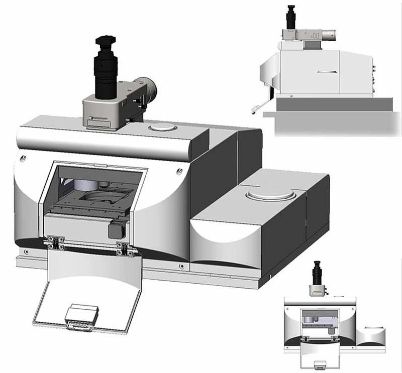 Detail views of the initial design for the mIRage IR Microscope