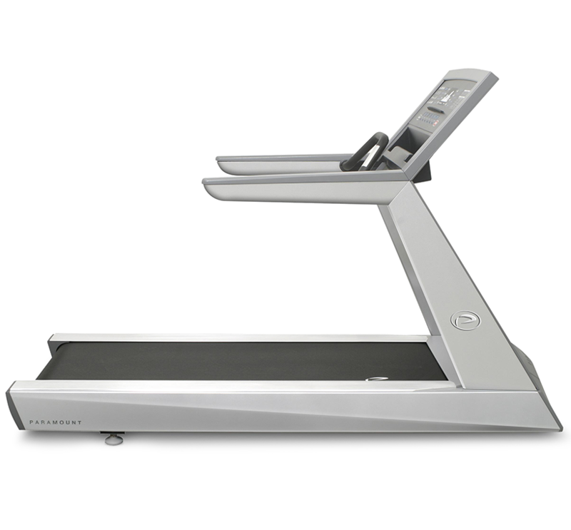 Side view of the Paramount fitness treadmill