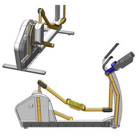 Side and overhead CAD drawings for the X7 elliptical
