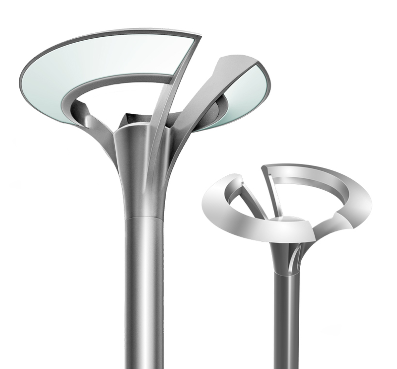 Sternberg Lighting: Sternberg Outdoor Lighting Low angle view of the final production version for the main Lunaria Lamp
