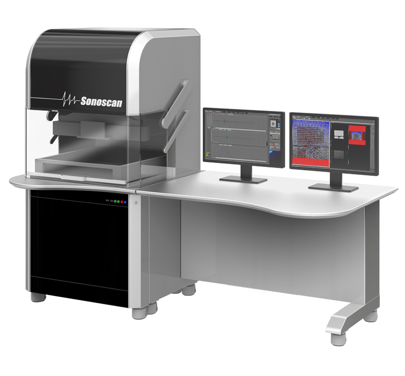 Nordson Sonoscan: GEN7™ C‑SAM® Acoustic Microscope Three quarters front view of the Gen 7
