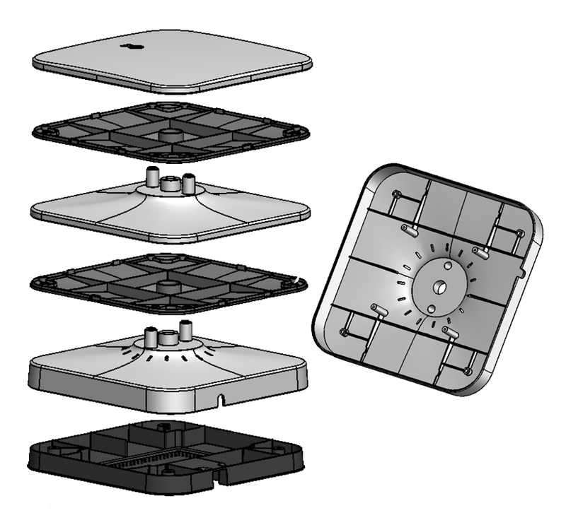 Zenith Electronics: LG Home Gateway Exploded view of the plastic enclosure for the LG home gateway