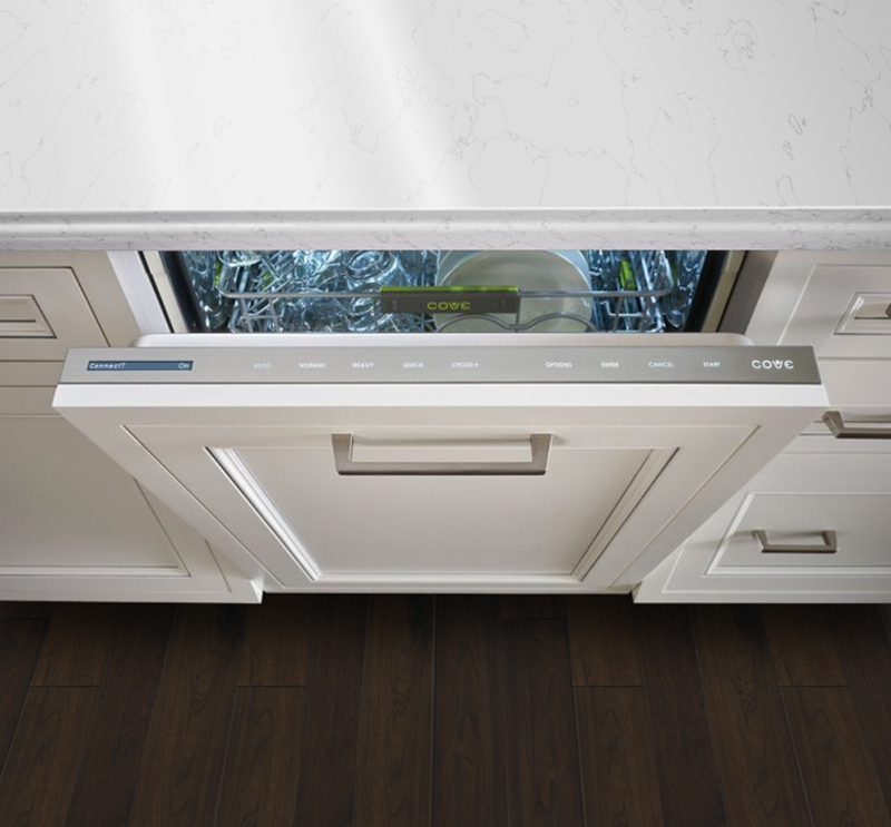 Sub-Zero, Inc. & Cove Inc.: PRO 36 Refrigerator & Cove Dishwasher Overhead view of the Cove Dishwasher showing the touch control panel