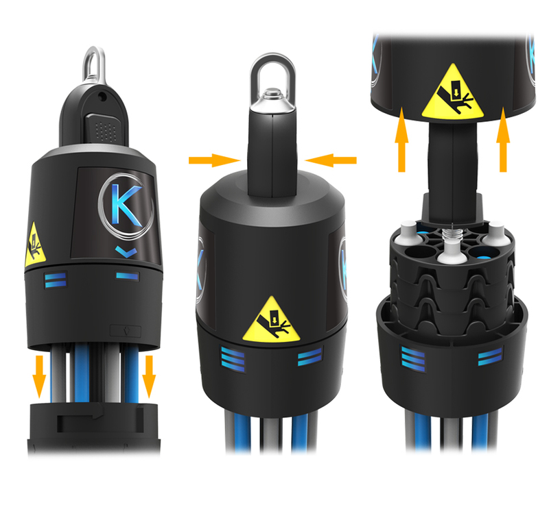 Sequence of images showing how the covers of the vector band can be removed