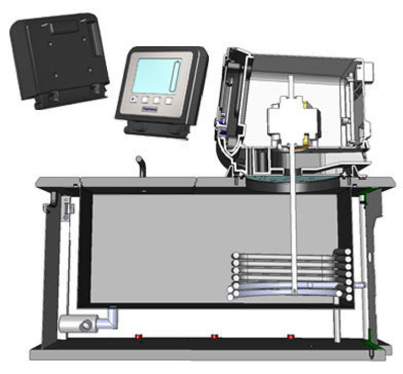 PolyScience: Refrigerating/ Heating Circulating Water Baths Side view cut-away of the PolyScience Circulating water bath