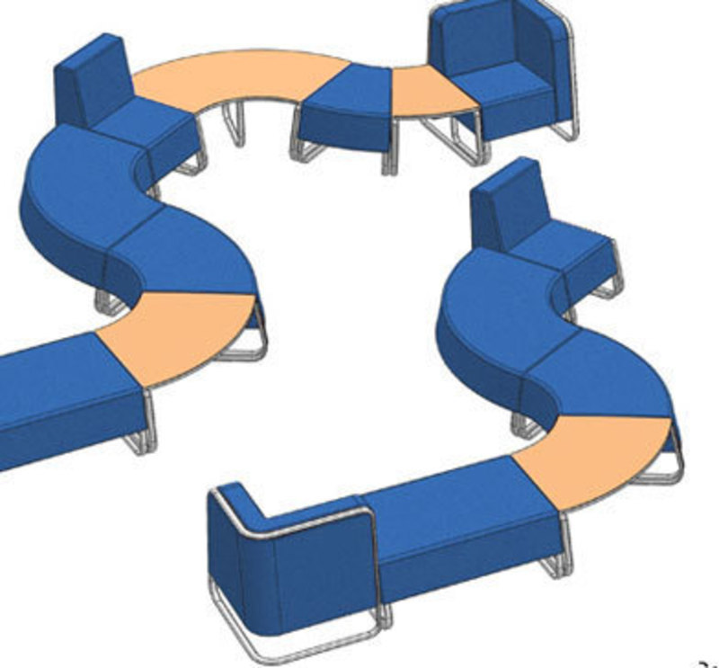 Initial design exploration for Motiv modular seating