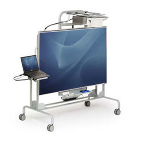 Front three quarters view of the mobile interactive whiteboard in lowest setting